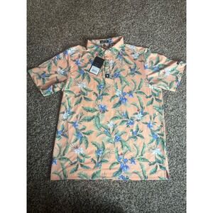 New Bad Birdie Core Polo Men's XL Flora Fiesta Stretch Golf Shirt Short Sleeve